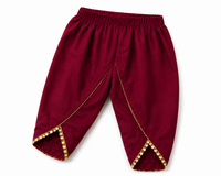 Baby Girls Mirror Work Traditional Dhoti Set – Maroon Ethnic Outfit