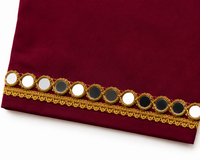 Baby Girls Mirror Work Traditional Dhoti Set – Maroon Ethnic Outfit