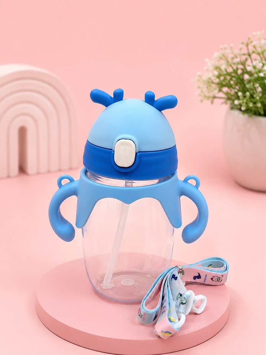 Cute Blue Baby Sippy Cup with Straw & Carry Strap 🩵🍼