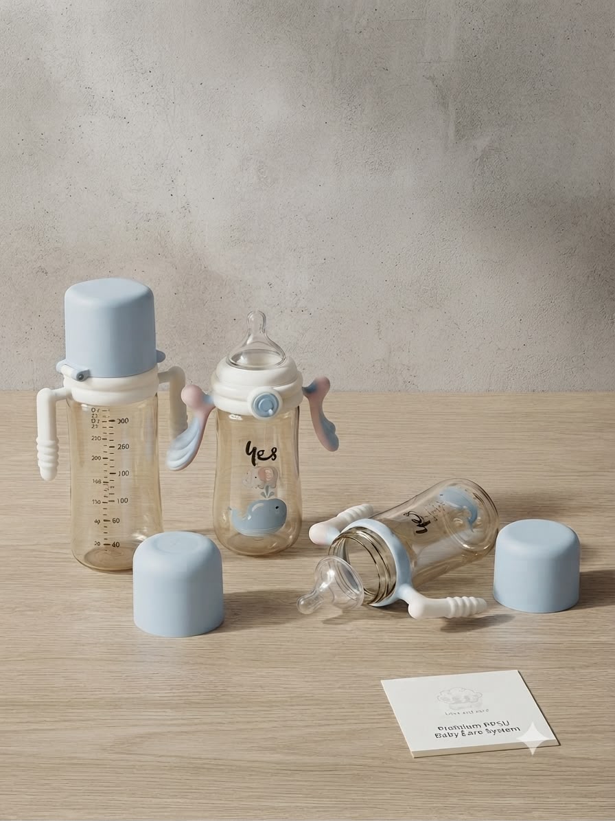 Premium PPSU Anti-Colic Training Baby Bottle with Ergonomic Handles